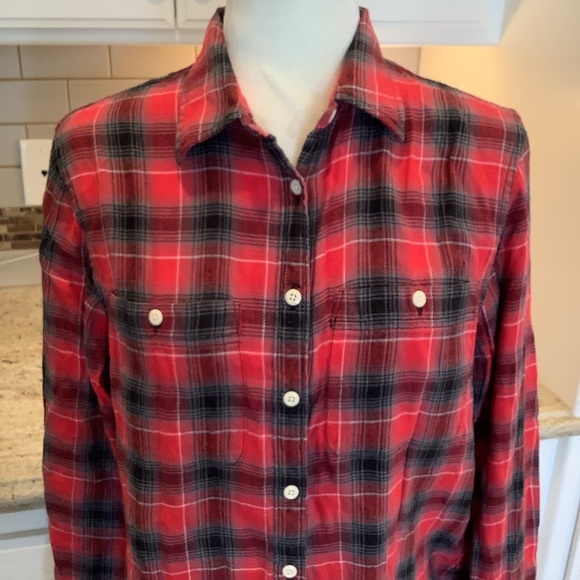 Denim & Supply Ralph Lauren Utility Flannel Button Down Linen & Cotton Size Med - Picture 2 of 10